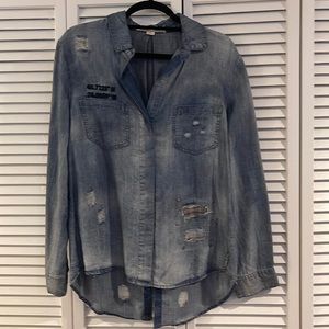 Vintage Havana Button Down Jean Shirt Super Soft Sz M